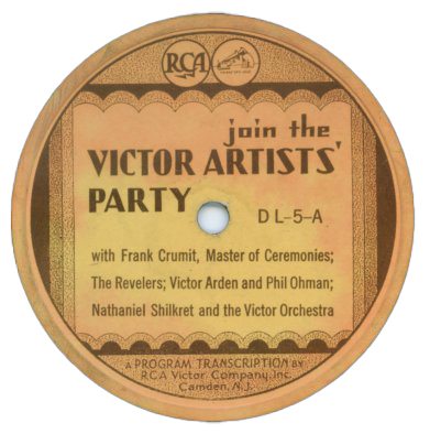 Victor Artists Party demonstration record label image