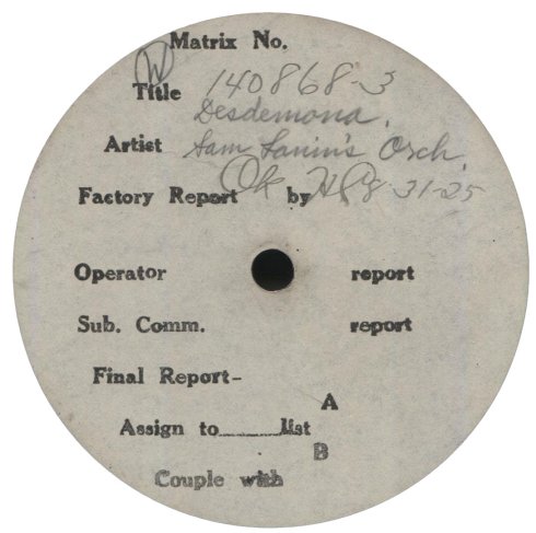 Label image of test pressing